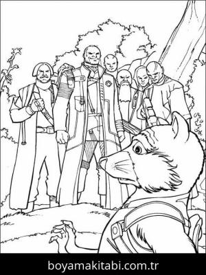 Galaksinin Koruyucuları boyama sayfası – PDF indir, sevimli karakter