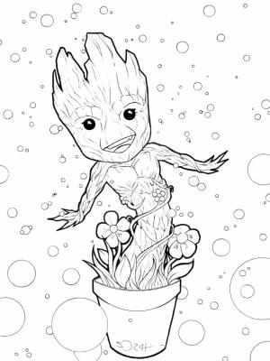 Galaksinin Koruyucuları boyama sayfası,  coloring page, Groot Resmi, 