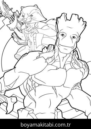 Galaksinin Koruyucuları boyama sayfası – el becerilerini geliştirir, boyama çalışması