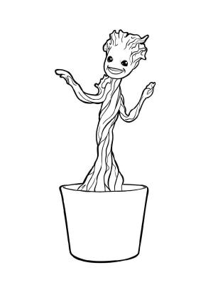 Galaksinin Koruyucuları boyama sayfası,  coloring page, Groot Dans Ediyor, 