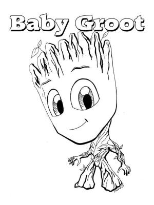 Galaksinin Koruyucuları boyama sayfası,  coloring page, Sevimli Küçük Groot, 