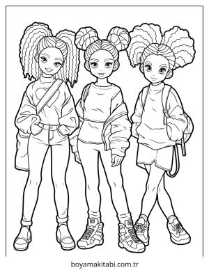 Galaxy Girl boyama sayfası – yaratıcılık, eğlenceli etkinlik