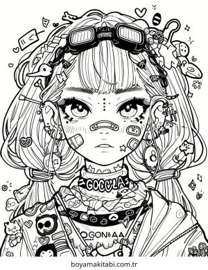 Galaxy Girl boyama sayfası – kolay boyama, eğitici aktivite