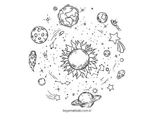 Galaxy boyama sayfası – okul öncesi, evde etkinlik