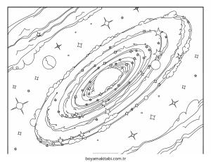 Galaxy boyama sayfası – eğitici aktivite, yaratıcılık
