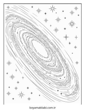 Galaxy boyama sayfası – evde etkinlik, ücretsiz yazdır