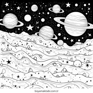 Galaxy boyama sayfası – yaratıcılığı geliştirir, keyifli zaman