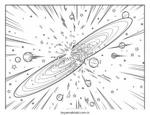 Galaxy boyama sayfası – sanatsal çalışma, çocuklar için