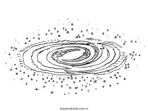 Galaxy boyama sayfası – sanatsal çalışma, çocuklar için