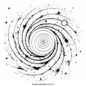 Galaxy boyama sayfası – sevimli karakter, sanatsal çalışma