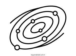 Galaxy boyama sayfası – sevimli karakter, sanatsal çalışma