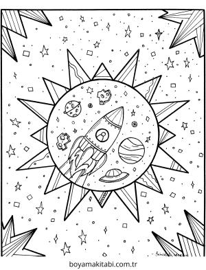 Galaxy boyama sayfası – ücretsiz yazdır, boyama etkinliği