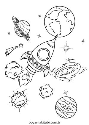 Galaxy boyama sayfası – eğitici aktivite, yaratıcılık