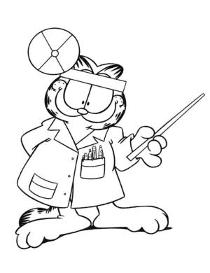 Garfield boyama sayfası,  coloring page, Doktor Garfield, 