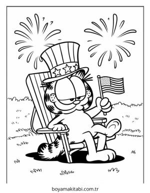Garfield boyama sayfası – eğlenceli etkinlik, el becerilerini geliştirir