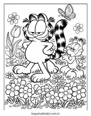 Garfield boyama sayfası – evde etkinlik, ücretsiz yazdır