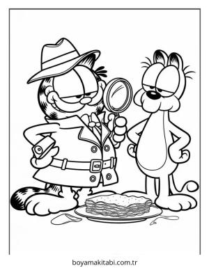 Garfield boyama sayfası – çocuklar için, çizgi film temalı
