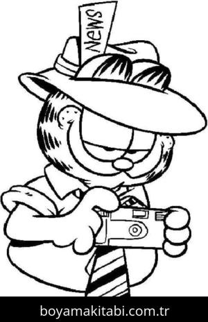Garfield boyama sayfası – PDF indir, sevimli karakter