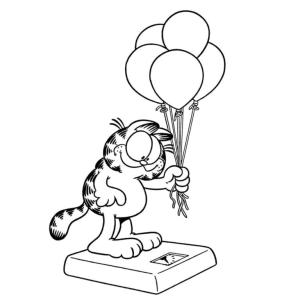 Garfield boyama sayfası,  coloring page, Garfield kilosunu ölçüyor, 