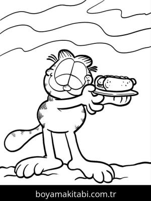 Garfield boyama sayfası – kolay boyama, eğitici aktivite