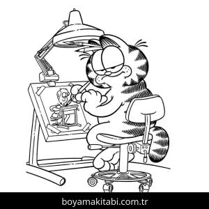 Garfield boyama sayfası – kolay boyama, eğitici aktivite