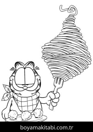 Garfield boyama sayfası – çizgi film temalı, basit çizim
