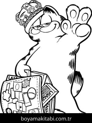 Garfield boyama sayfası – sevimli karakter, sanatsal çalışma