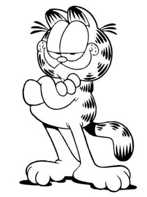 Garfield boyama sayfası,  coloring page, Garfield bacaklarını göğsünün üzerinde çaprazladı., 