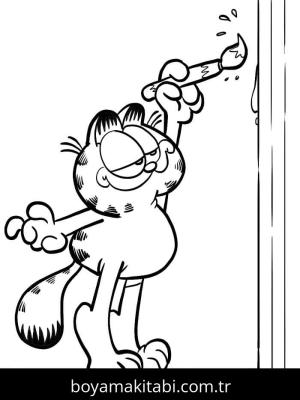 Garfield boyama sayfası – el becerilerini geliştirir, boyama çalışması
