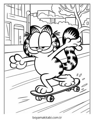 Garfield boyama sayfası – sanatsal çalışma, çocuklar için