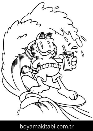 Garfield boyama sayfası – renkli çizimler, okul öncesi