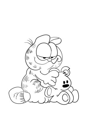 Garfield boyama sayfası,  coloring page, Garfield ve Pooky, 