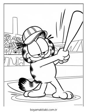 Garfield boyama sayfası – sanatsal çalışma, çocuklar için
