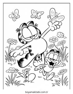 Garfield boyama sayfası – yaratıcılığı geliştirir, keyifli zaman