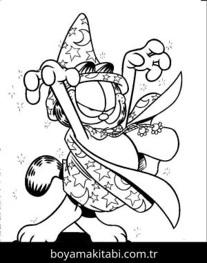Garfield boyama sayfası – basit çizim, kolay boyama
