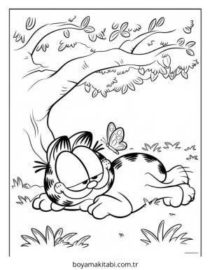 Garfield boyama sayfası – evde etkinlik, ücretsiz yazdır