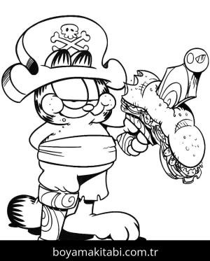 Garfield boyama sayfası – okul öncesi, evde etkinlik