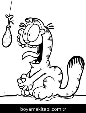Garfield boyama sayfası – çizgi film temalı, basit çizim
