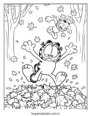 Garfield boyama sayfası – çizgi film temalı, basit çizim
