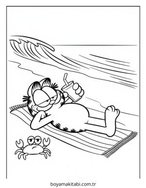 Garfield boyama sayfası – okul öncesi, evde etkinlik