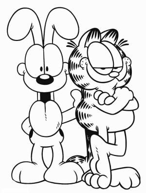 Garfield boyama sayfası,  coloring page, Garfield ve Odie, 