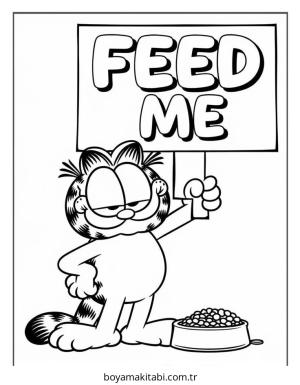 Garfield boyama sayfası – yaratıcılık, eğlenceli etkinlik