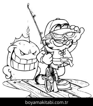 Garfield boyama sayfası – sanatsal çalışma, çocuklar için