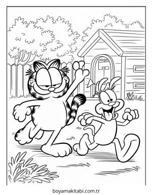 Garfield boyama sayfası – PDF indir, sevimli karakter