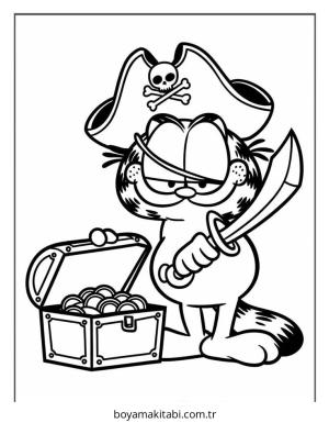 Garfield boyama sayfası – kolay boyama, eğitici aktivite