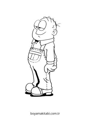 Garfield boyama sayfası – yaratıcılık, eğlenceli etkinlik