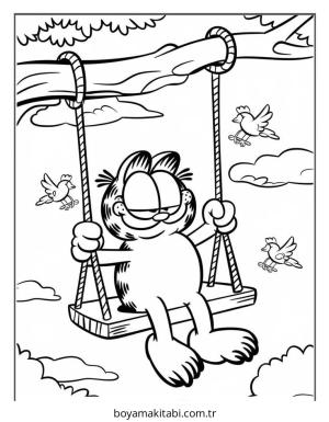 Garfield boyama sayfası – el becerilerini geliştirir, boyama çalışması