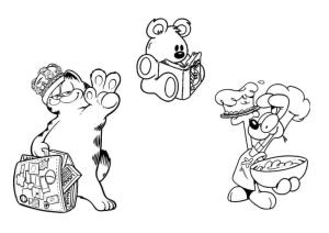 Garfield boyama sayfası,  coloring page, Kral Garfield ve Şef Oddie., 