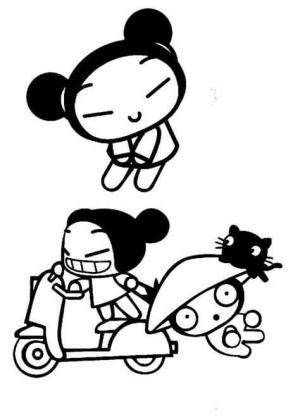 Garu boyama sayfası,  coloring page, Pucca ve Garu Komik, 