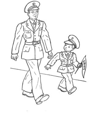 Gaziler Günü boyama sayfası,  coloring page, Gaziler Günü Büyükbaba ve Torunu, 